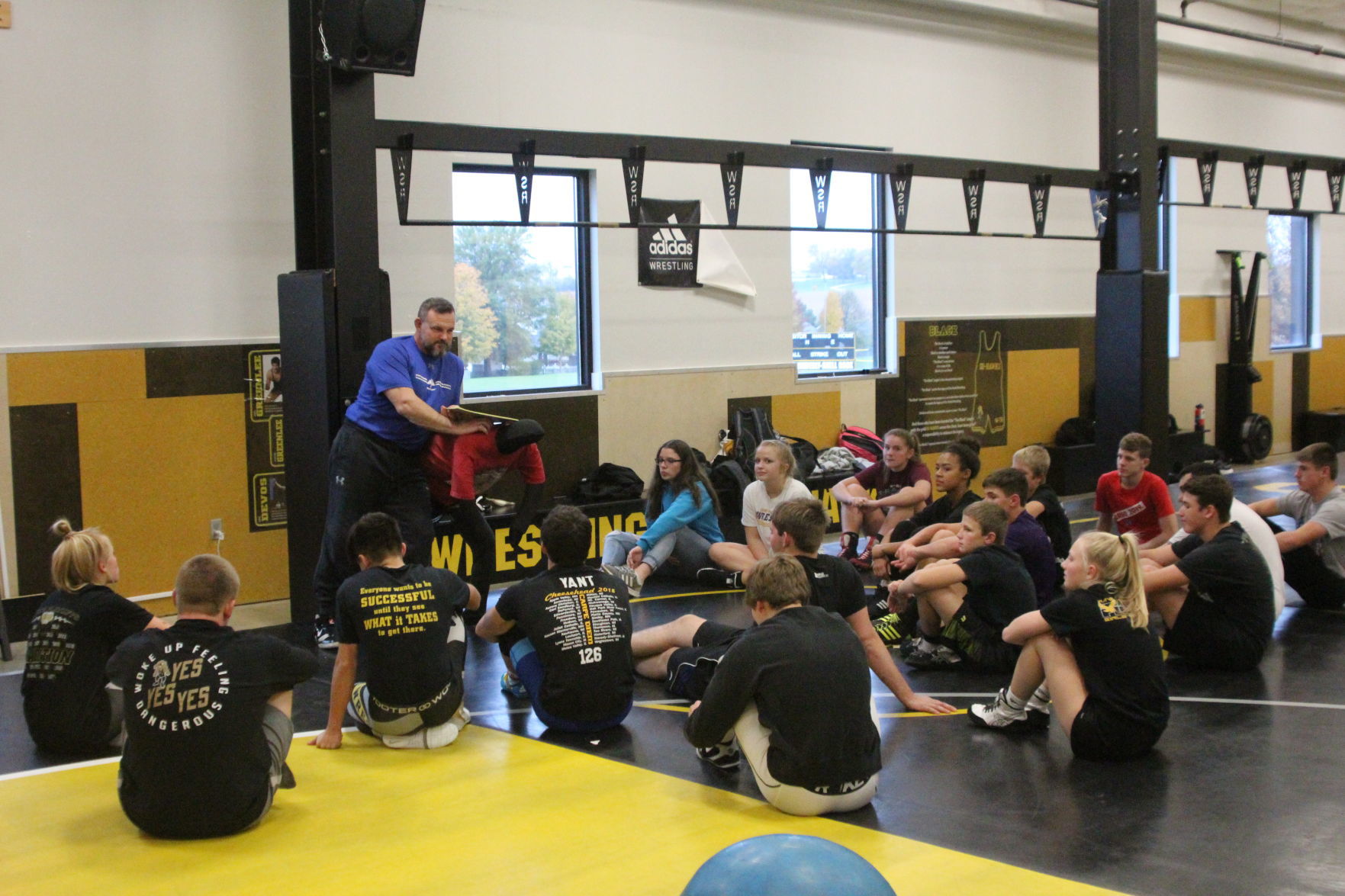 Caldwell speaks to the team